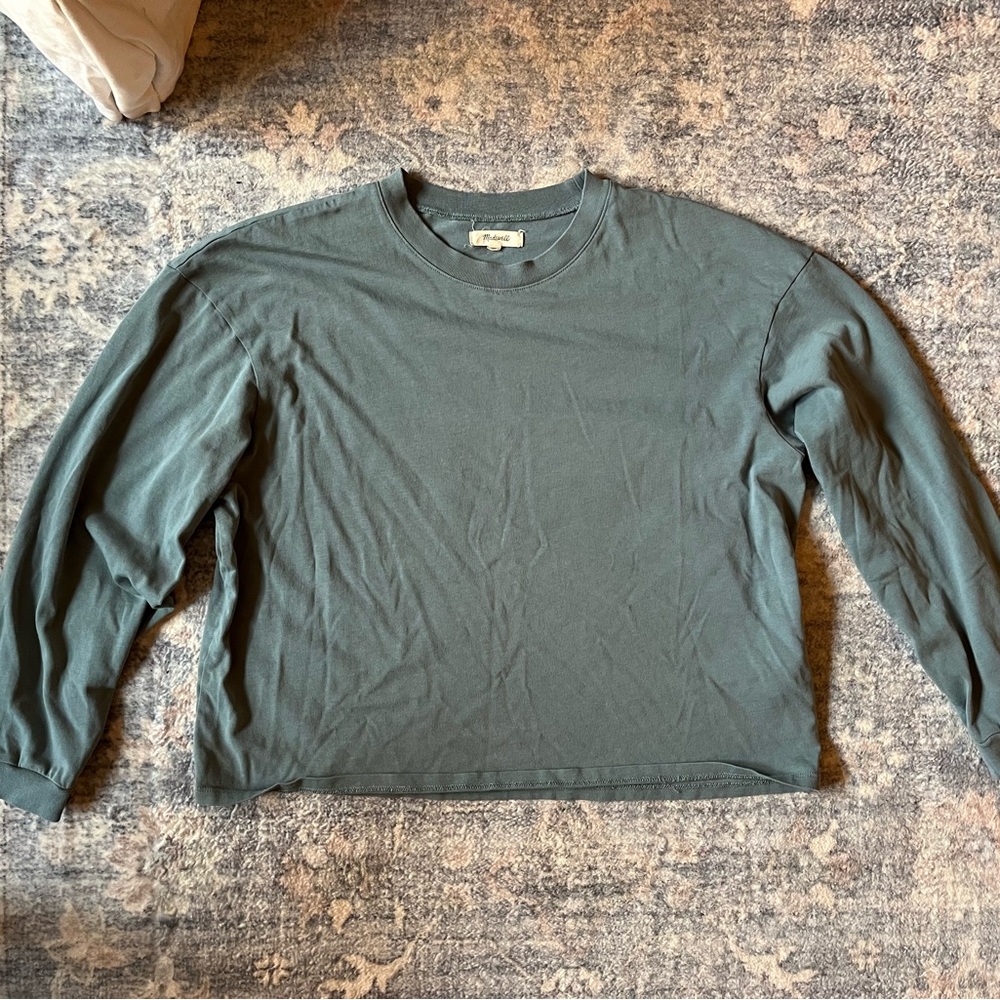 Madewell Blue Supima® Cotton Essential Long-Sleeve Tee